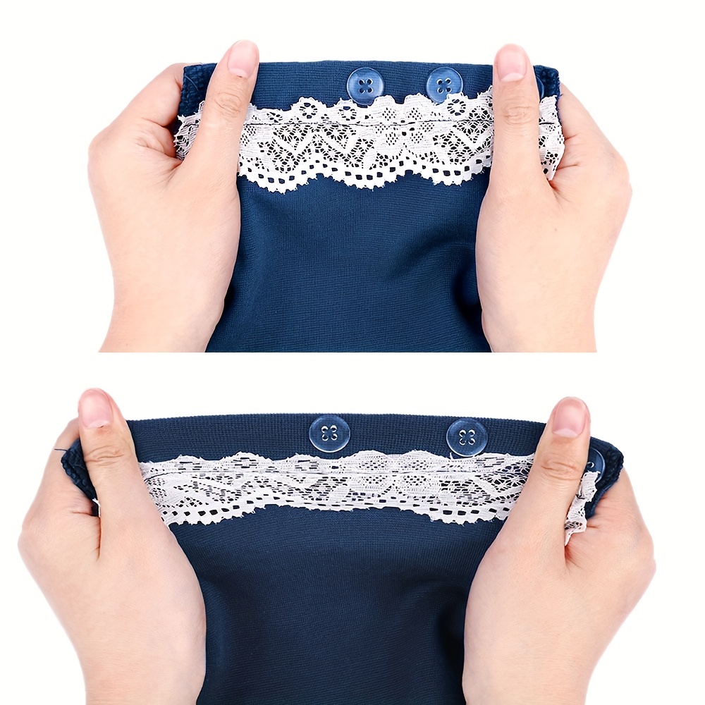 1pc Black Adjustable Waist Extenders With Button Elastic Waist Pants  Extender Pregnant Waist Extended Belt Accessories For Women