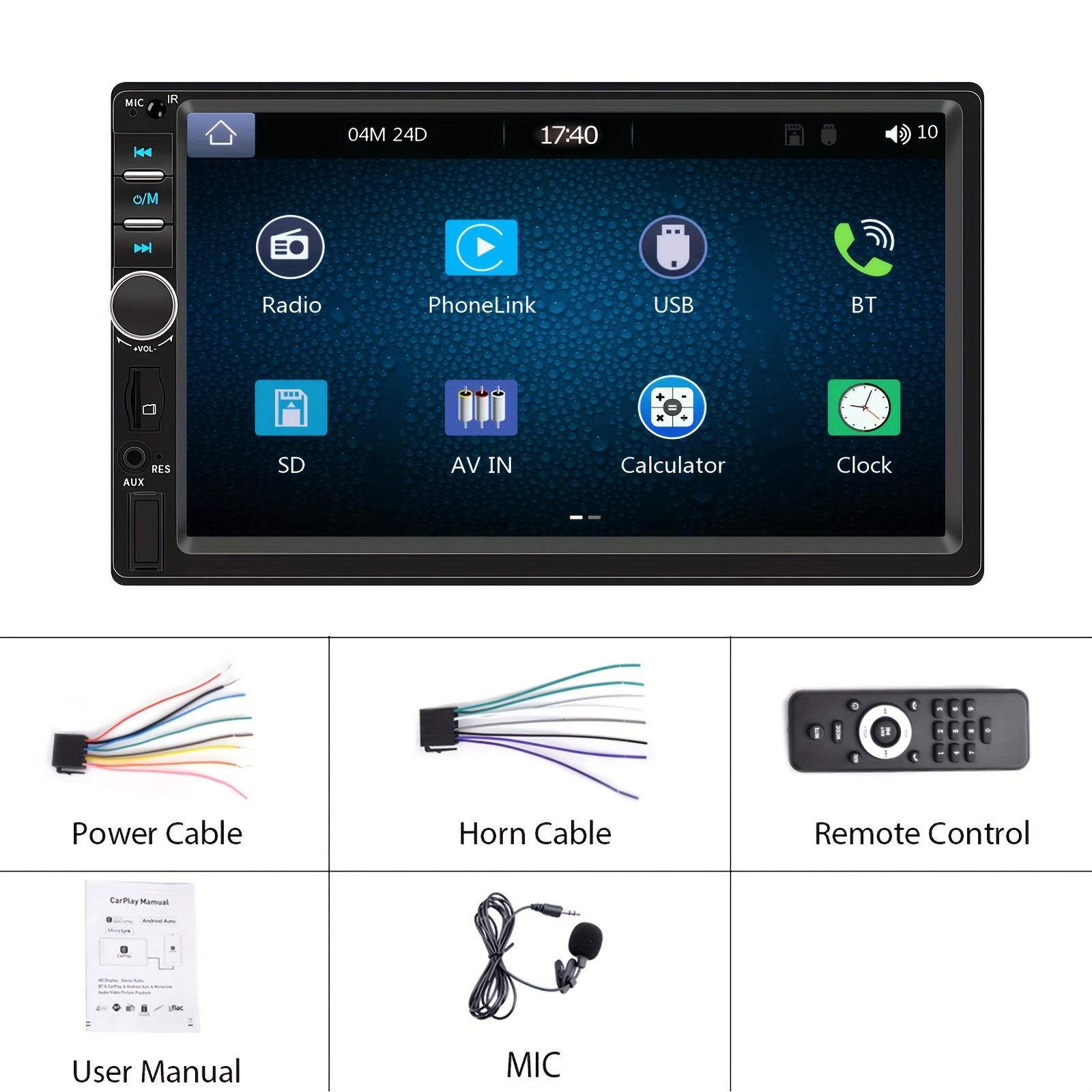 Universal Touch Screen Wince Autoradio Auto Wireless Carplay RDS Double 2  DIN Car Stereo Radio - China Car MP5 Player, Retractable Car Radio
