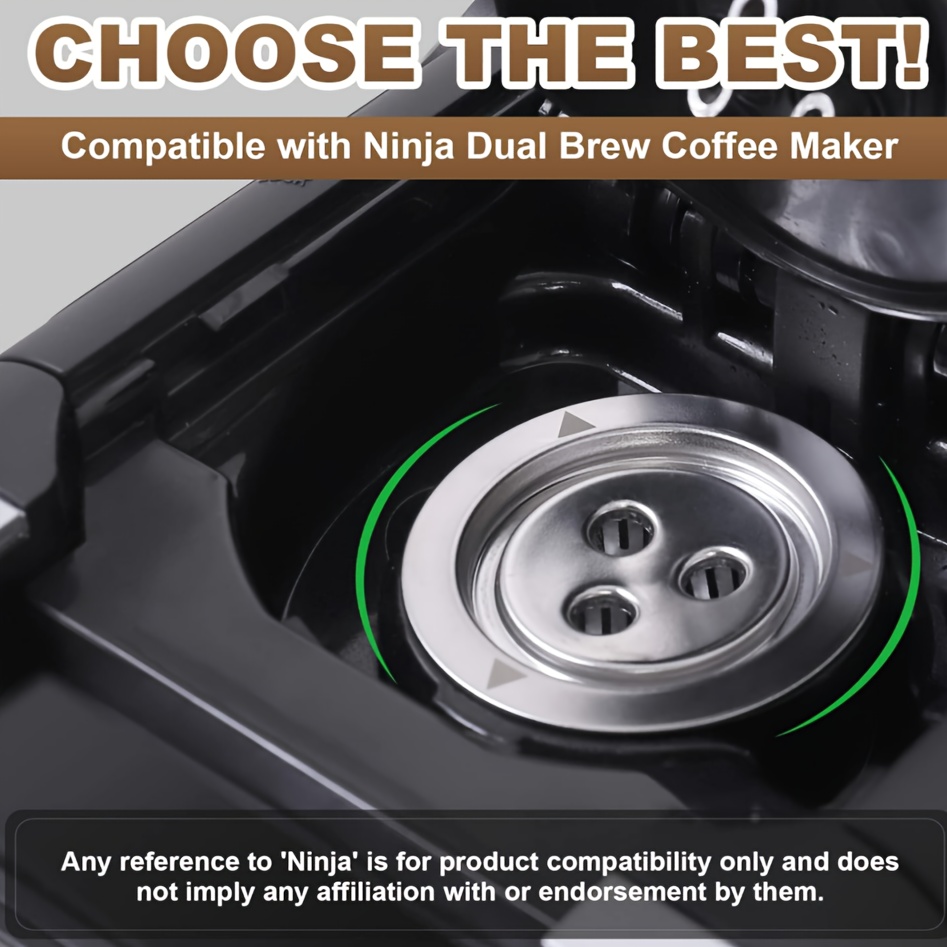 Reusable Pods For Ninja Dual Brew Coffee Maker, Stainless Steel Reusable K  Pod Permanent K Cups Filters Coffee Accessories Compatible With Ninja  Coffee Maker Filter Ninja Cfp201&cfp301 Dualbrew - Temu