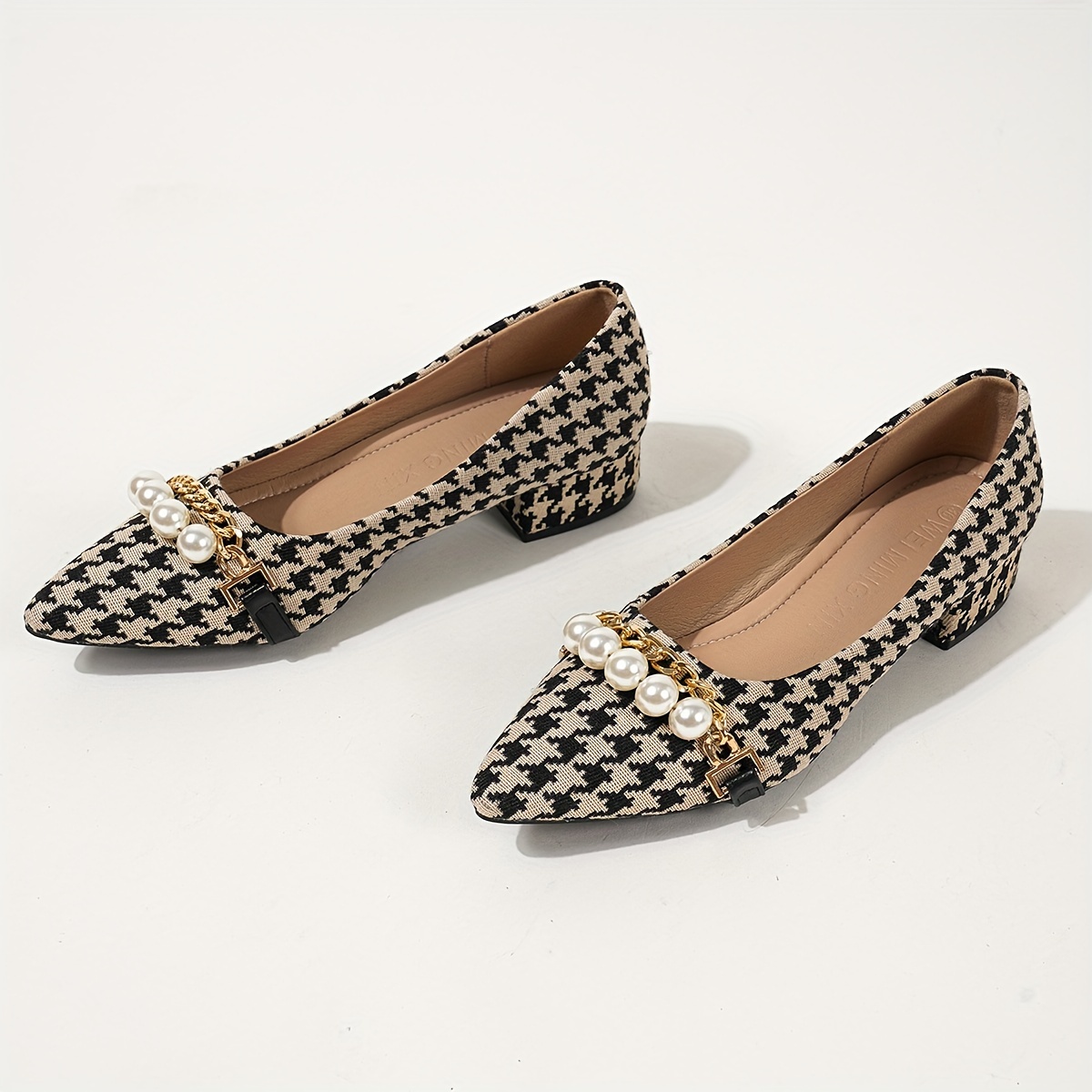 women's pearl decor pumps print soft sole Temu Philippines