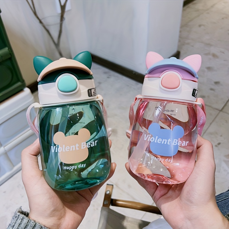 Kawaii Plastic Anti fall Water Bottle Portable Cute - Temu