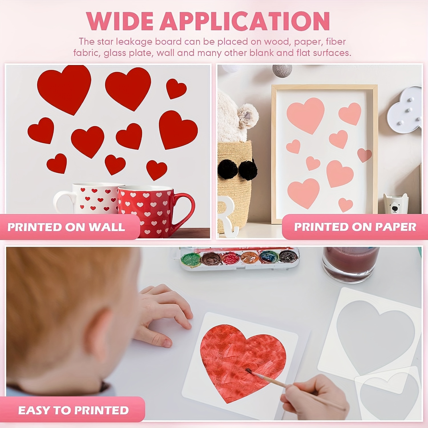 Heart Stencils Reusable Heart Stencil Template - Temu