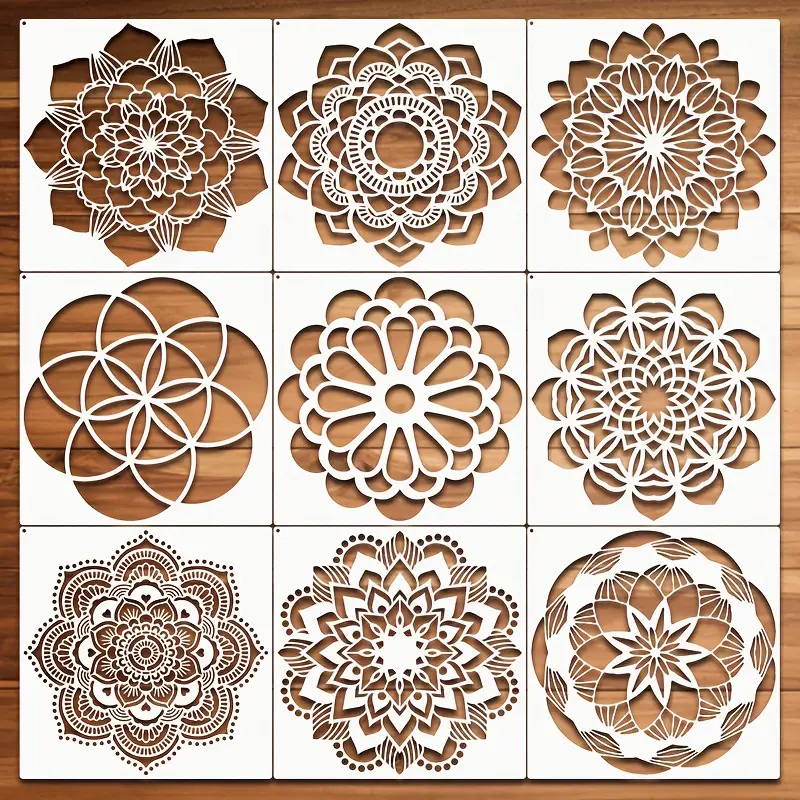 Large Mandala Stencils Reusable Floral Design Mandala - Temu