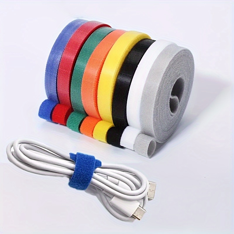 

7 Volumes/sets, 10mm Multi-color Hook And Loop Straps Can Be Reused, 3.3 Feet/volume, Double-sided Hook And Loop Cable Ties, Fastening Tape - Self-adhesive Cable Ties And Nylon Ties Volume