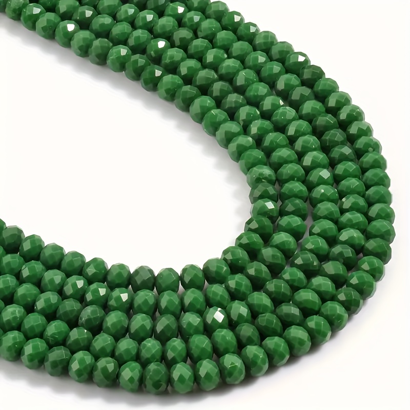 

4/6/8mm Crystal Beads Green Faceted Rondelle Beads Loose Spacer Bead Strands For Diy Jewelry Making Bracelet Necklace Earring And Other Jewelry Accessories