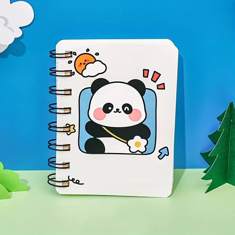 Cute Panda Side Flip Coil Mini Notebook
