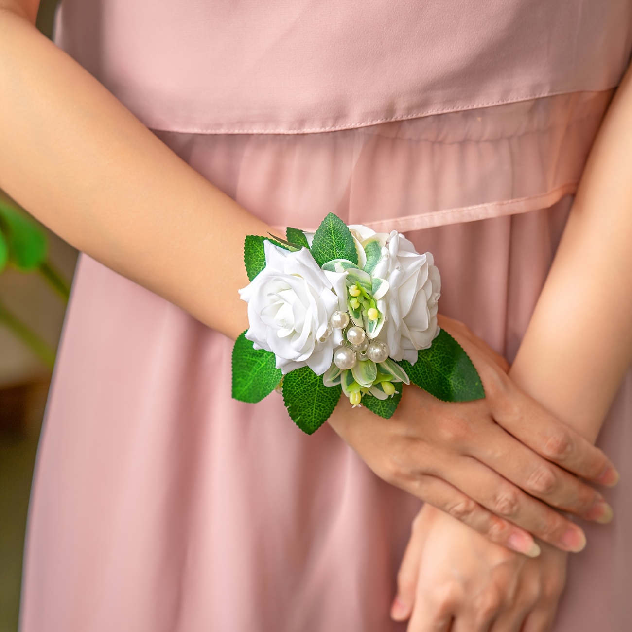 Wrist Corsage For Wedding Artificial Pearl Wristband - Temu