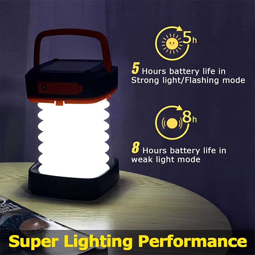 Solar Lantern Light, Collapsible Led Camping Lantern, Rechargeable Solar,  Usb Portable Lamp And Phone Charger For Emergency, Power Outage, Hurricane  - Tent Lights, Hiking, Backpacking Gear - Temu Germany