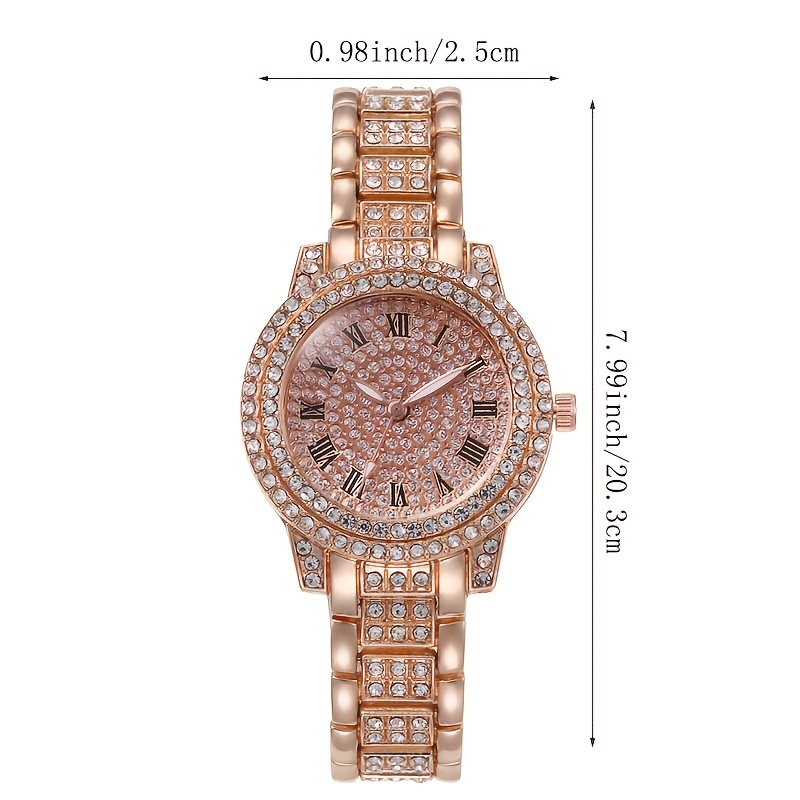  Reloj para mujer, relojes de diamantes para mujer, reloj dorado  para mujer, relojes de pulsera de lujo con diamantes de imitación para  negocios u ocio diario (color : juego de 2