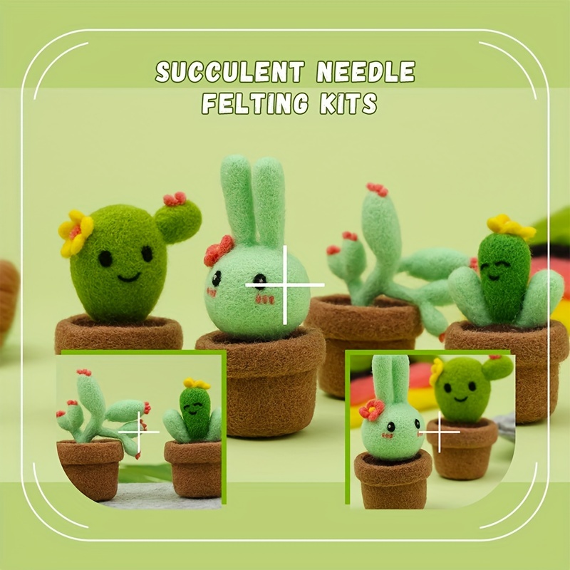 Beginner's Needle Felt Set Cute Cactus Felt Set Needle Felt - Temu