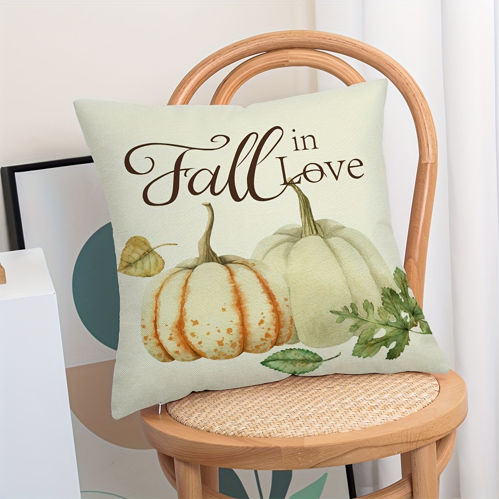 4個のSuige秋の装飾グリーンパンプキン枕カバーセット4個の秋の装飾