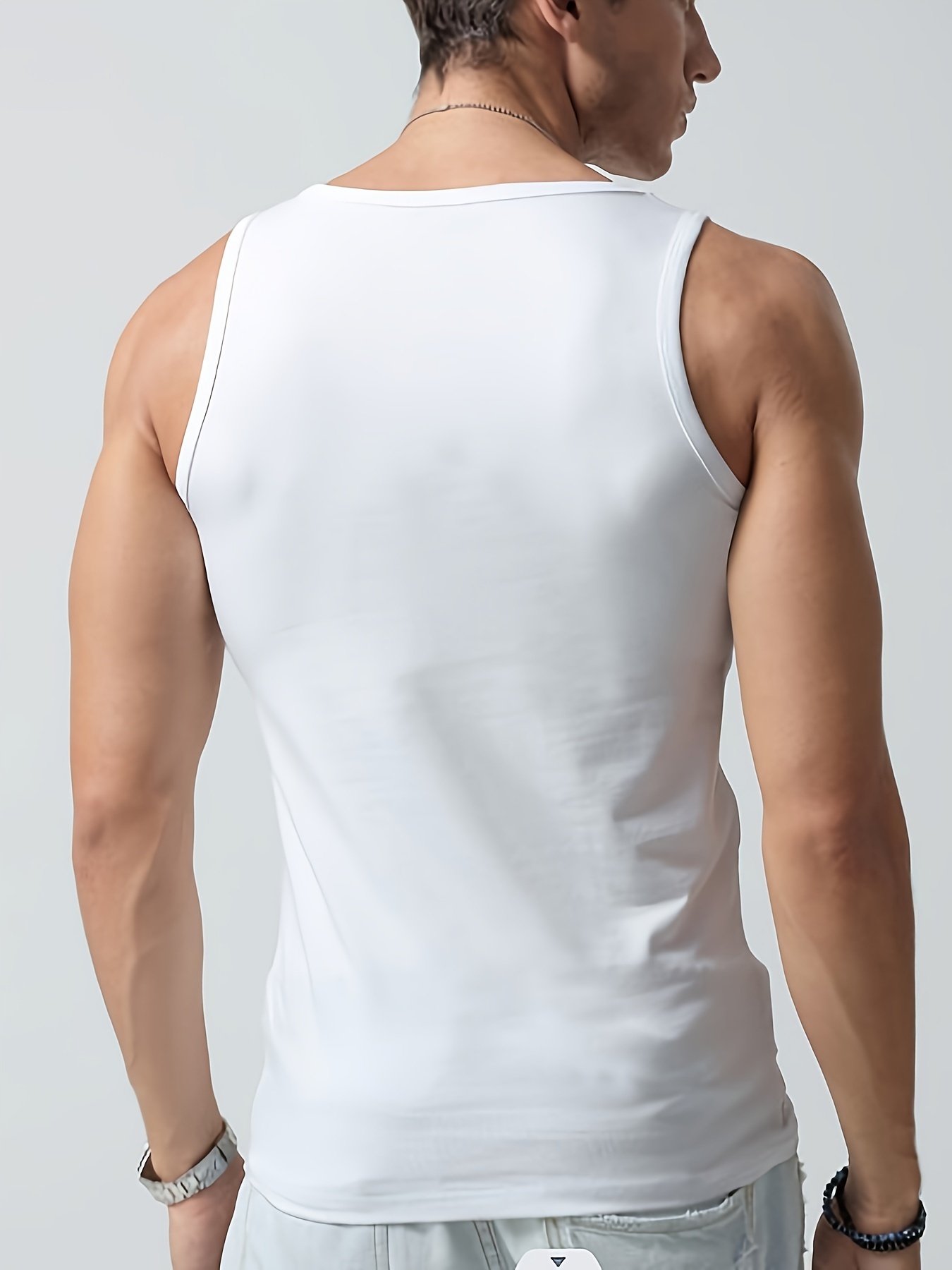 mens solid tank top active quick dry breathable crew neck sleeveless shirt mens clothing for summer outdoor details 6