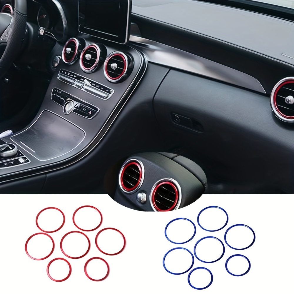 7pcs Set Air Outlet Sticker Instrument Panel Air Outlet Decoration Ring  Sticker C Class W205 Glc X253 2015 2021, Buy , Save