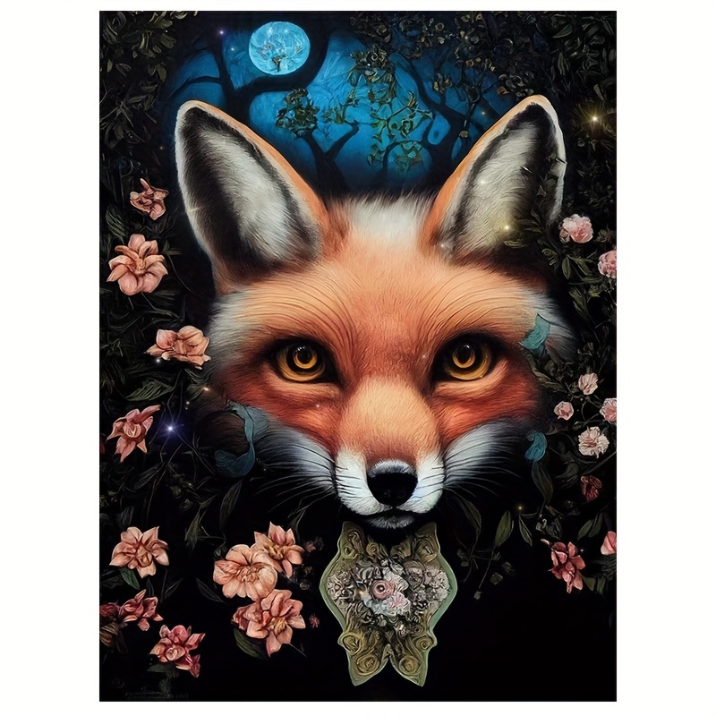 DIY Diamond Painting Fox Diamond Painting Kits, Diamond Painting  Accessories Adult Cute Animal Full Round Rhinestones for Adults and  Kids,Room Decor