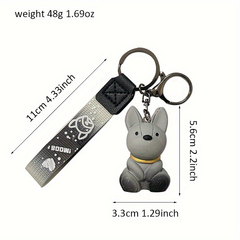 Carino punk francese cane portachiavi cartone animato bulldog doll ciondolo  portachiavi borsa auto portachiavi accessori per gioielli di coppia uomo  regalo