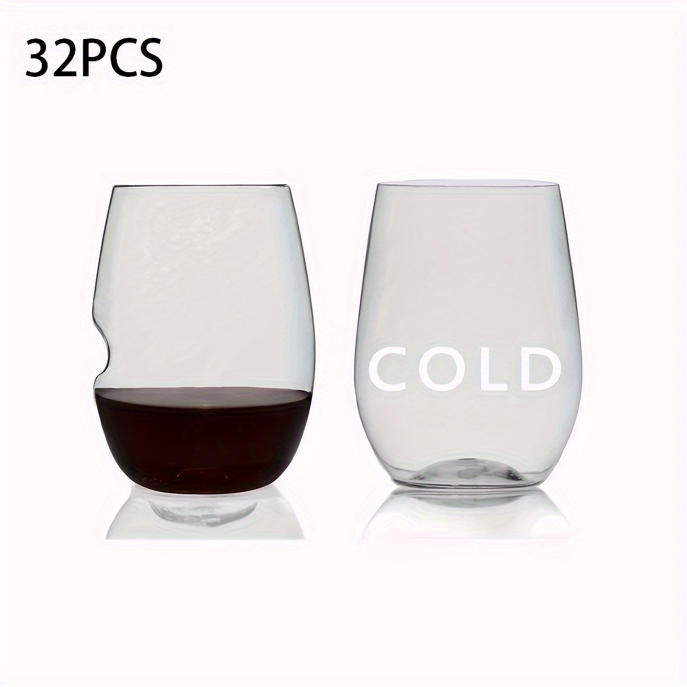 8 oz. Crystal Cut Plastic Wine Glasses Fancy Wedding Party Wine Glasses  48pcs