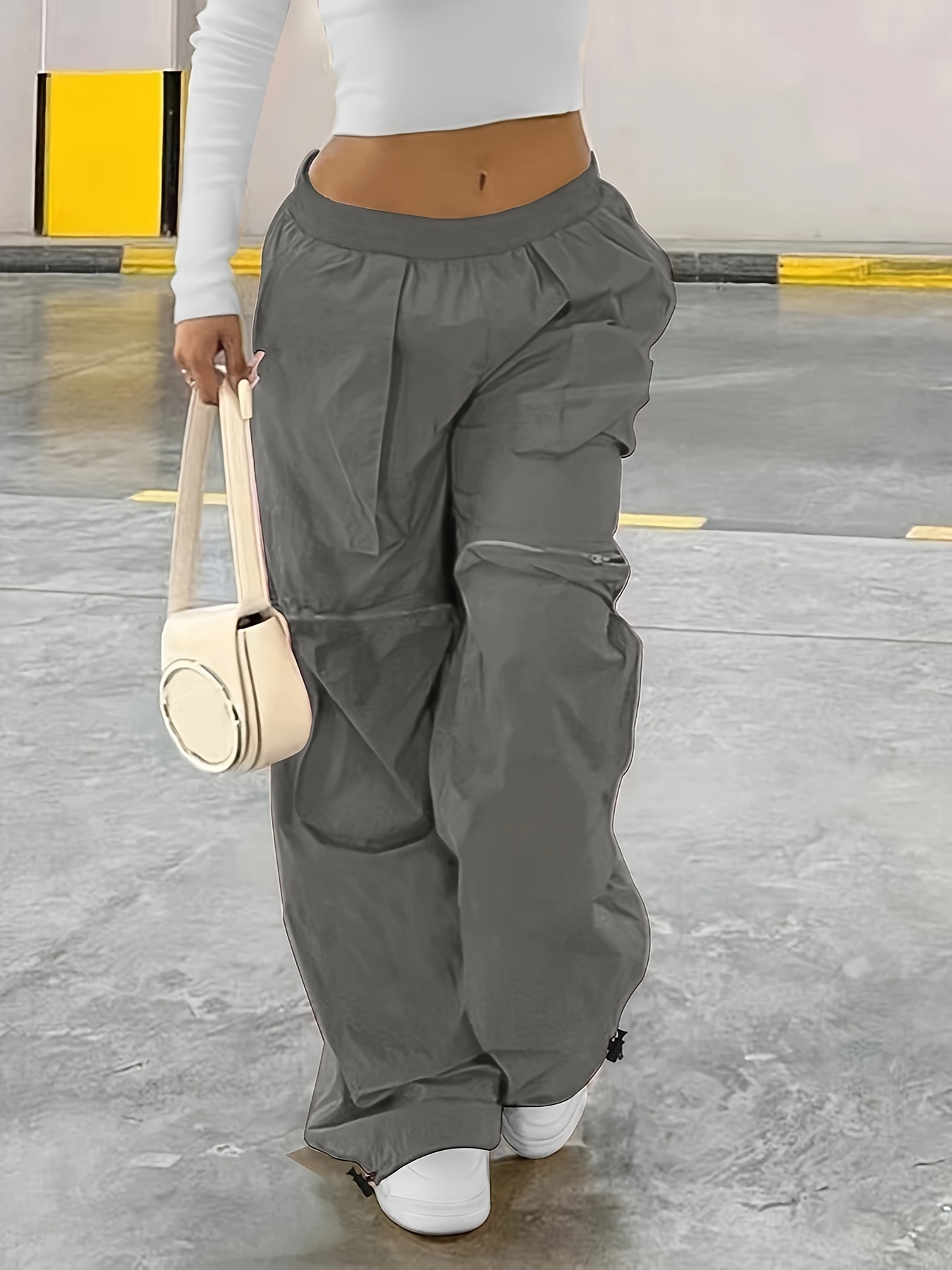Baggy Cargo Pants for Women Trendy All-Match Simple Sweetwear Soft Chic  Comfortable Pants Women Vintage Solid Black at  Women's Clothing store