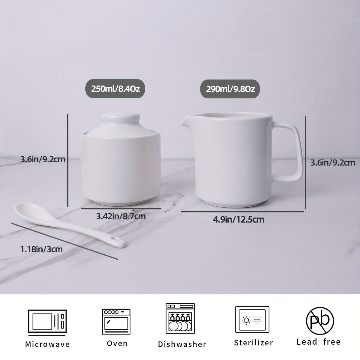 FTD Ceramic Milk Cream Can Shaped Ceramic Utensil Holder with Measurement  Info