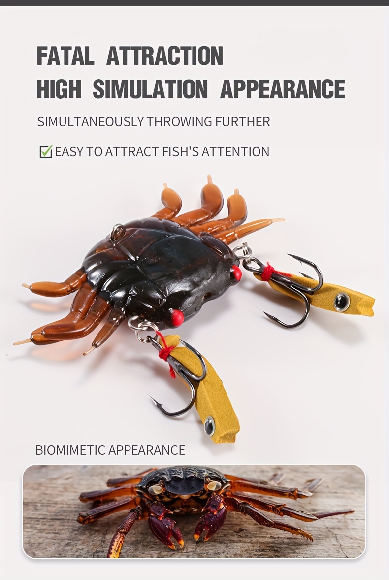 Realistic Simulation Crab Soft Lures Saltwater Fishing - Temu