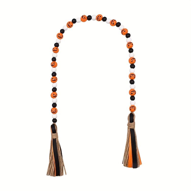 Wood Beads Garland With Tassel Natural Prayer Wood String - Temu