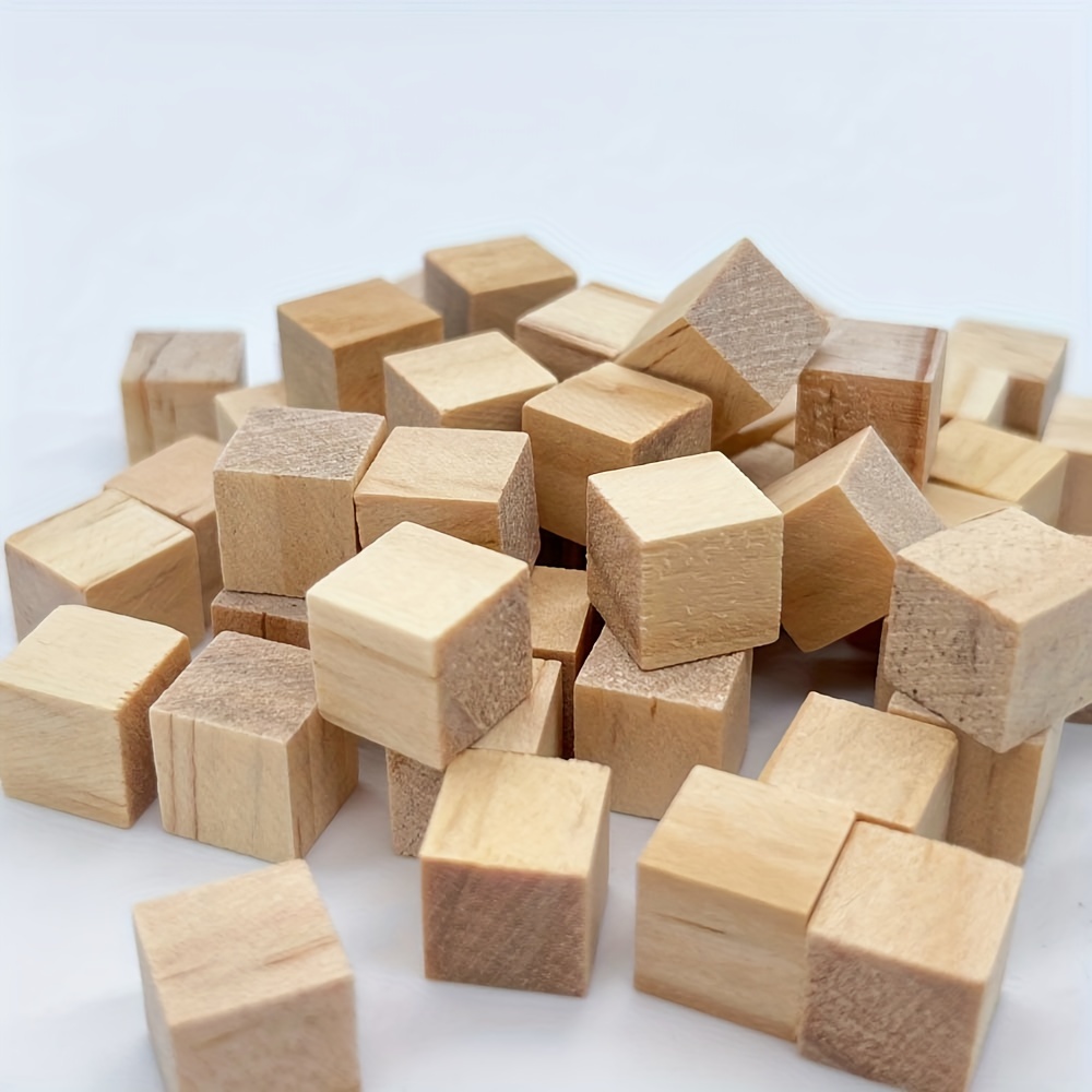 Wood Blocks for Crafts, Unfinished Wood Cubes, 3cm Natural Wooden Bloc –  ShopEZ USA