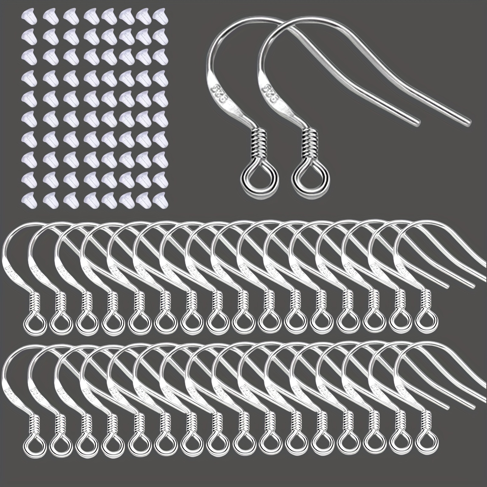 200pcs 925 Sterling Silver Earring Components