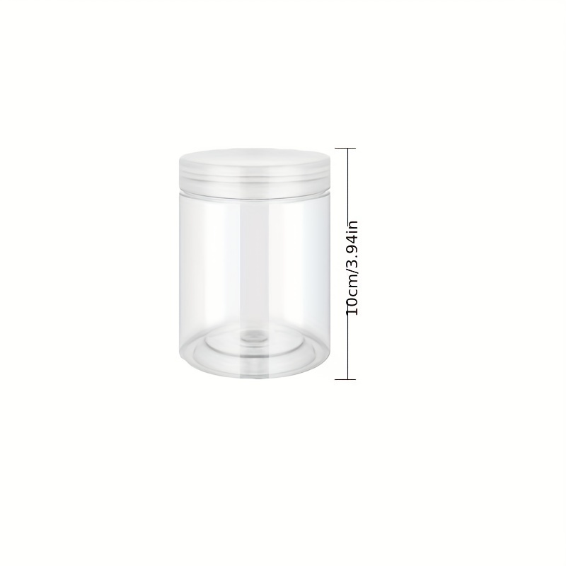 Round Plastic Jars with Transparent Screw Top Lid, 2Pcs - Clear