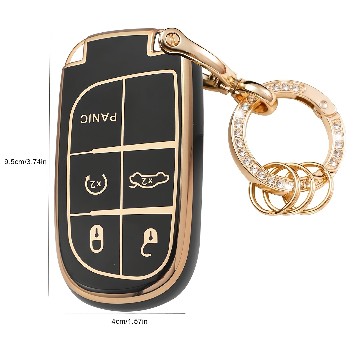 Key Fob Cover With Pu Leather Keychain For Grand Cherokee 200 300