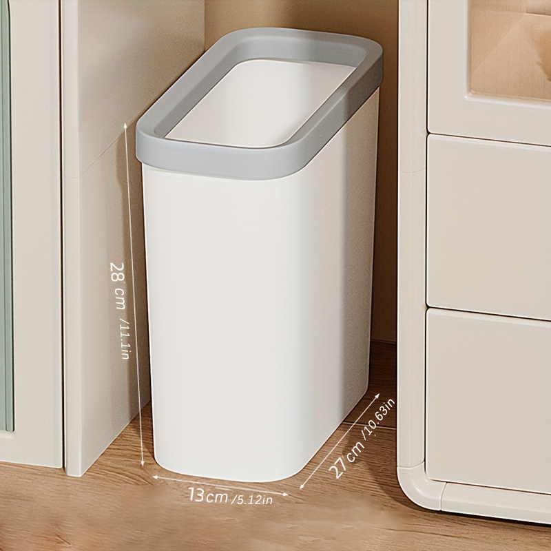 1PC Narrow Slit Garbage Can, Household Large Capacity Garbage Can, Kitchen  Bathroom With Lid Trash Can, Kitchen Bathroom Bedroom Office Accessories