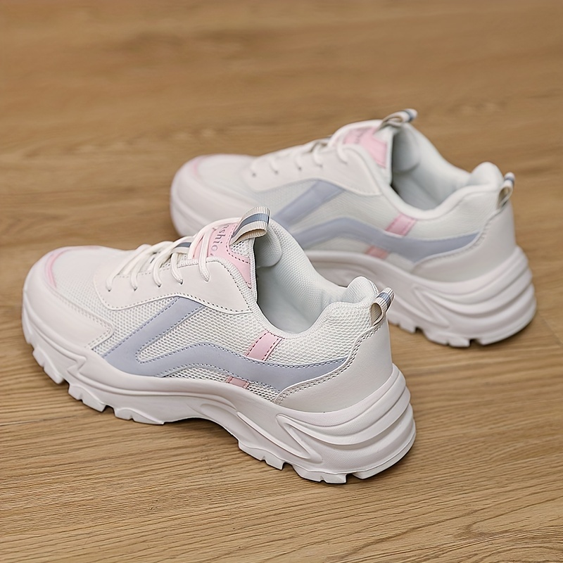 Women's Chunky Lace-Up Mesh Sneakers Thick Sole Platform Dad Shoes