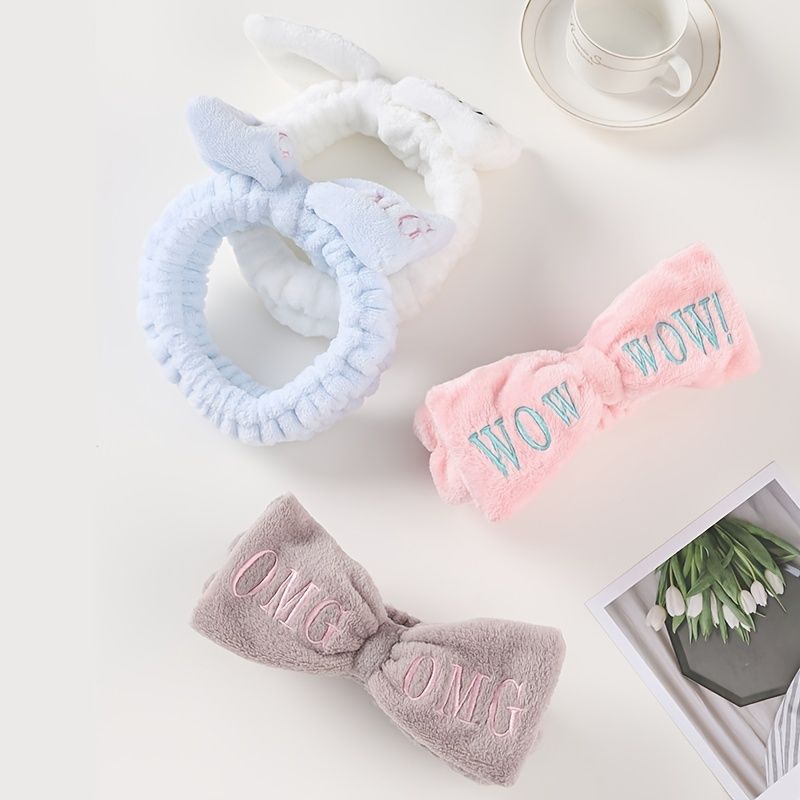 Omg Letter Bowknot Headband Face Washing Hair Band Elastic Headwear For  Women Girl - Clothing, Shoes & Jewelry - Temu