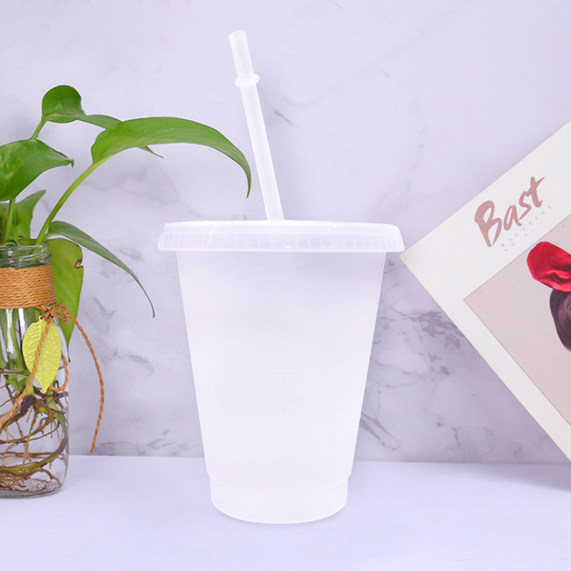 double wall reusable 700ml 710ml 24oz transparent clear plastic cup cold cup  plastic tumbler with straw