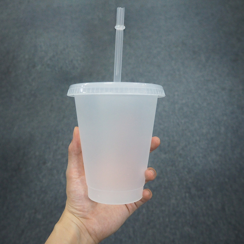 double wall reusable 700ml 710ml 24oz transparent clear plastic cup cold  cup plastic tumbler with straw and lid