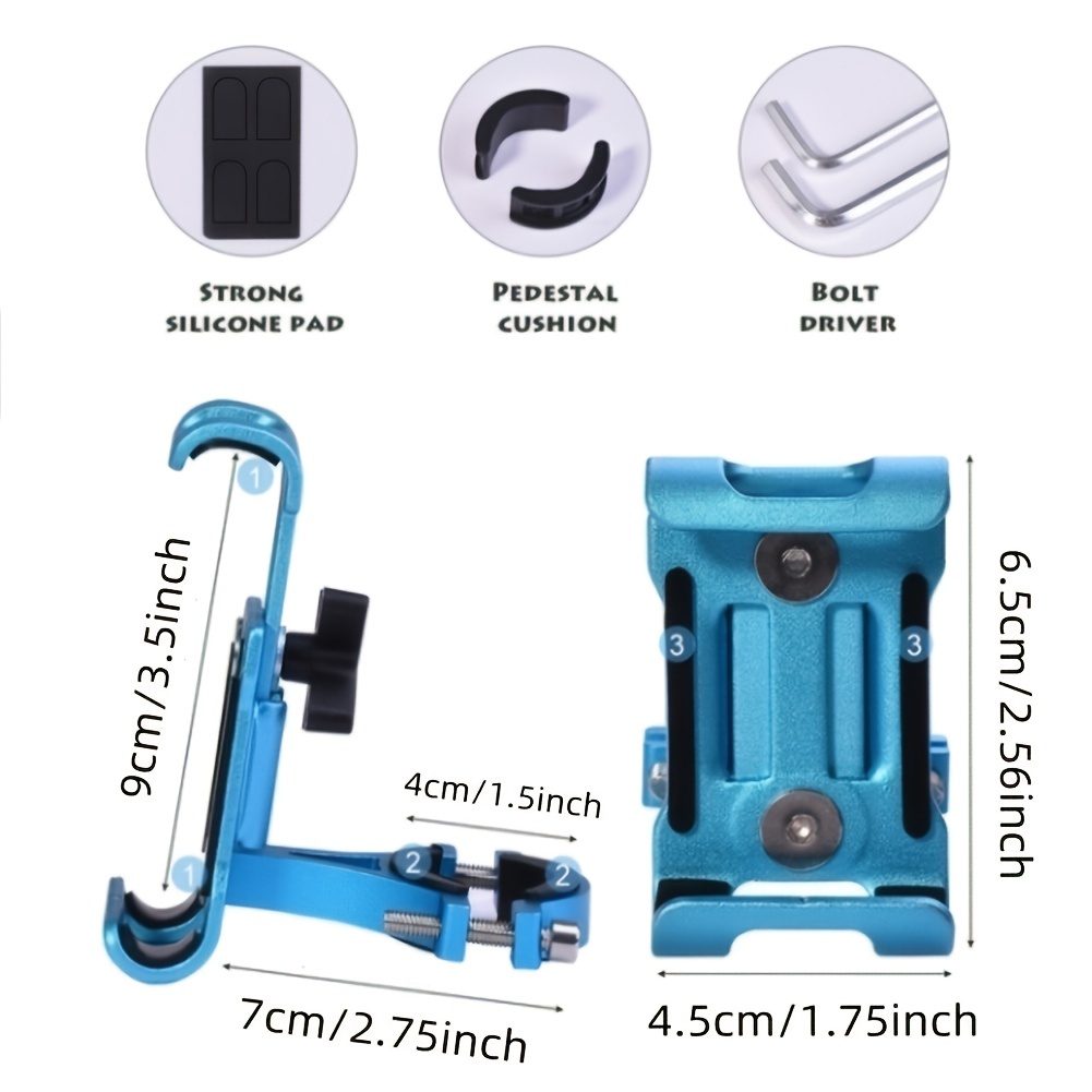 Bicycle Bike Phone Holder Anti slip 360 Degrees Adjustable - Temu