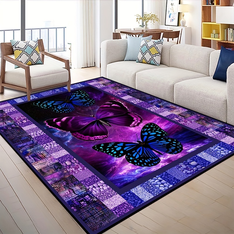 1pc Lila Schmetterling Teppich Schmetterling Schlafzimmer - Temu