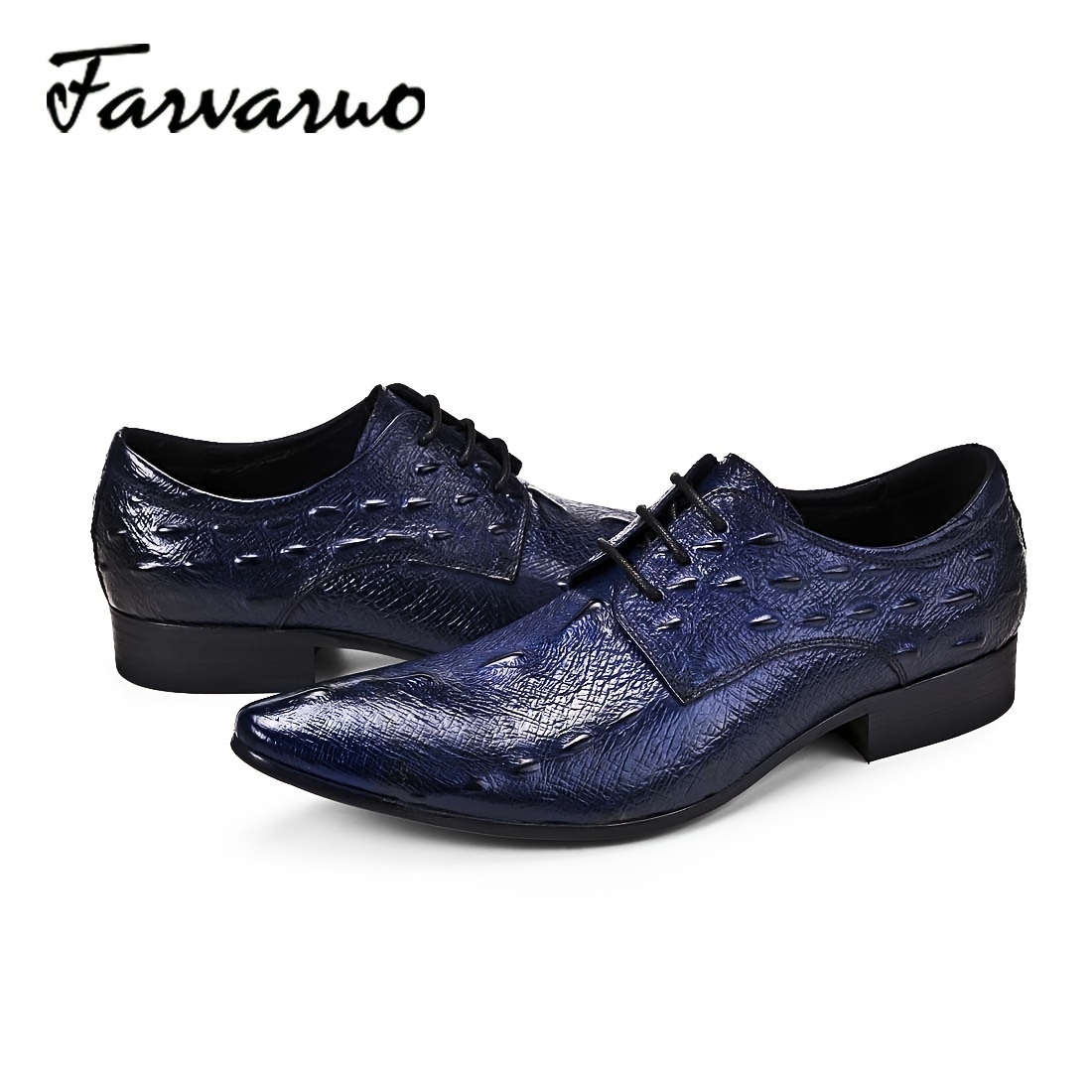 Men Oxford Leather Shoes Prints Pointed Toe Lace up Wedding Office Formal  Shoes