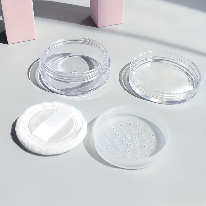 Plastic Powder Subpackage Package Bottle Reusable Empty Loose Powder  Container With Makeup Puff Beauty Containers For Eye Cream Deposit Cosmetic  Containers - Temu