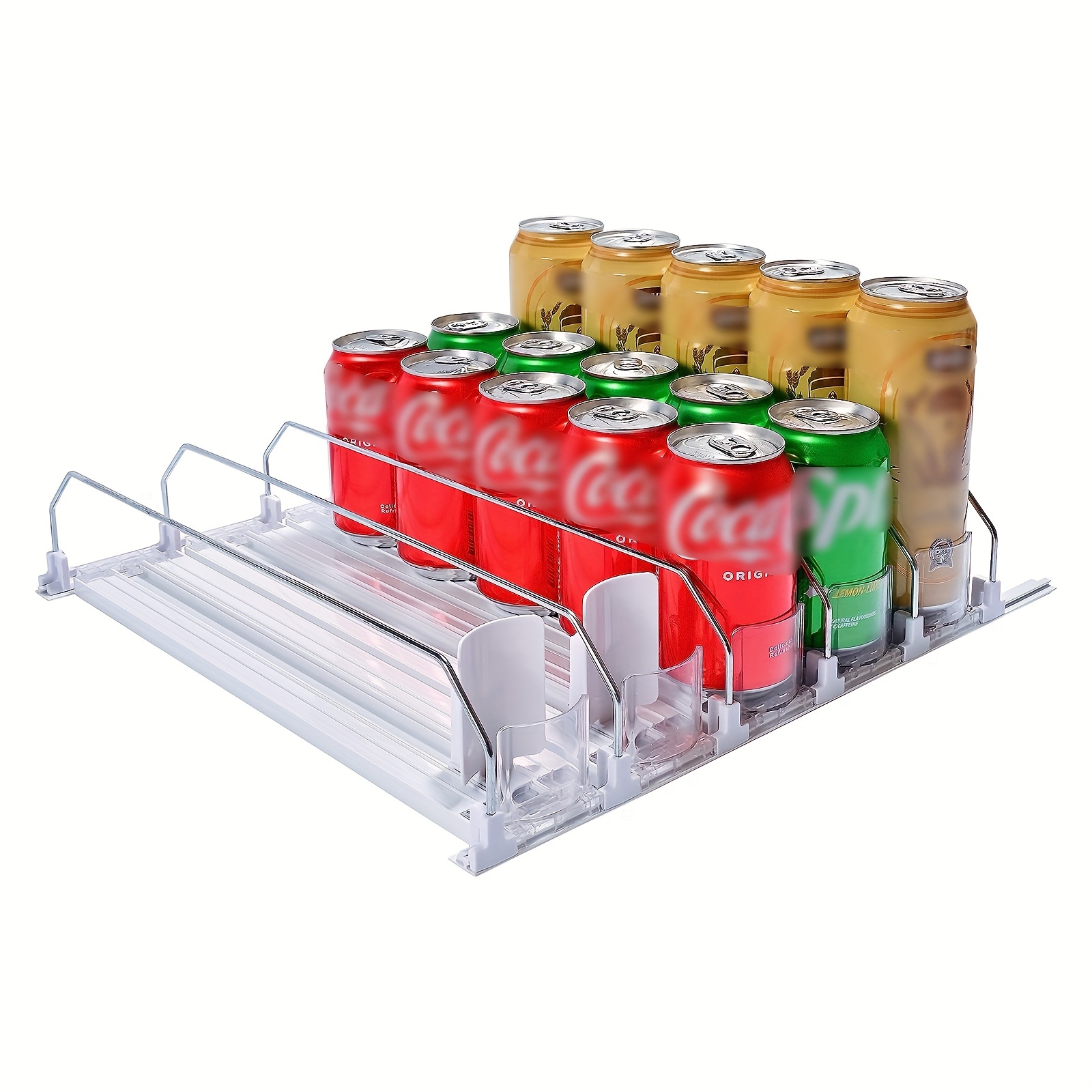 5 Rows Of 1 Set,Drink Organizer For Fridge, Refrigerator Bottle Can  Organizer, Self-Pushing Soda Can Dispenser Holds Up To 12 Cans, Beverage  Storage For Pantry/Vending Machine, Stacking Can Dispensers, Kitchen  Accessories