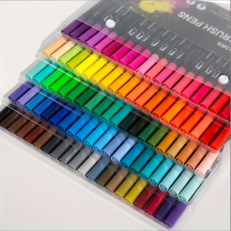Dual Markers Brush Pen, Colored Pen Fine Point Art Marker & Brush Pen For  Adult Coloring Hand Lettering Writing Planner Art Supplier(60 Colors Pen Set