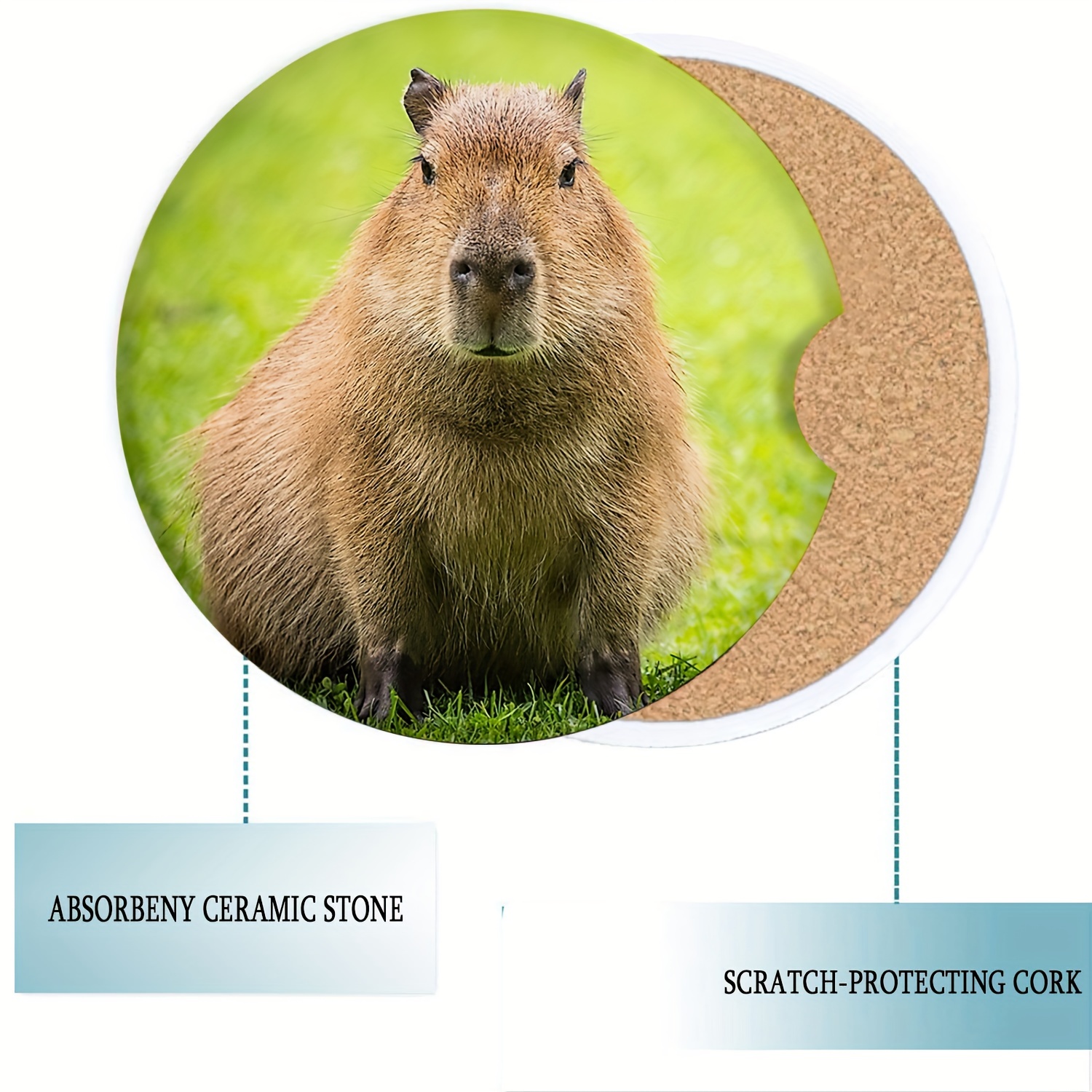 2 Stück Capybara Bedruckte Auto getränkehalter untersetzer - Temu Germany