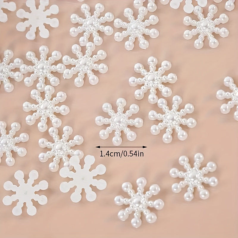 Plastic Snowflake Simple White Pearl Pendants Diy Handmade - Temu