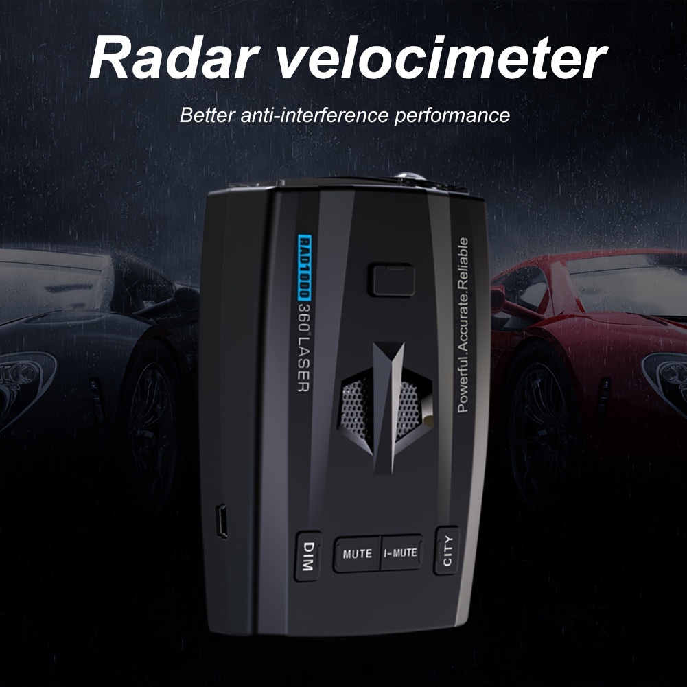 Detector de radar para coche, radar de velocidad de larga distancia de  300-1000m/984-3280ft con voz de alerta de velocidad, sistema de alarma de  veloc