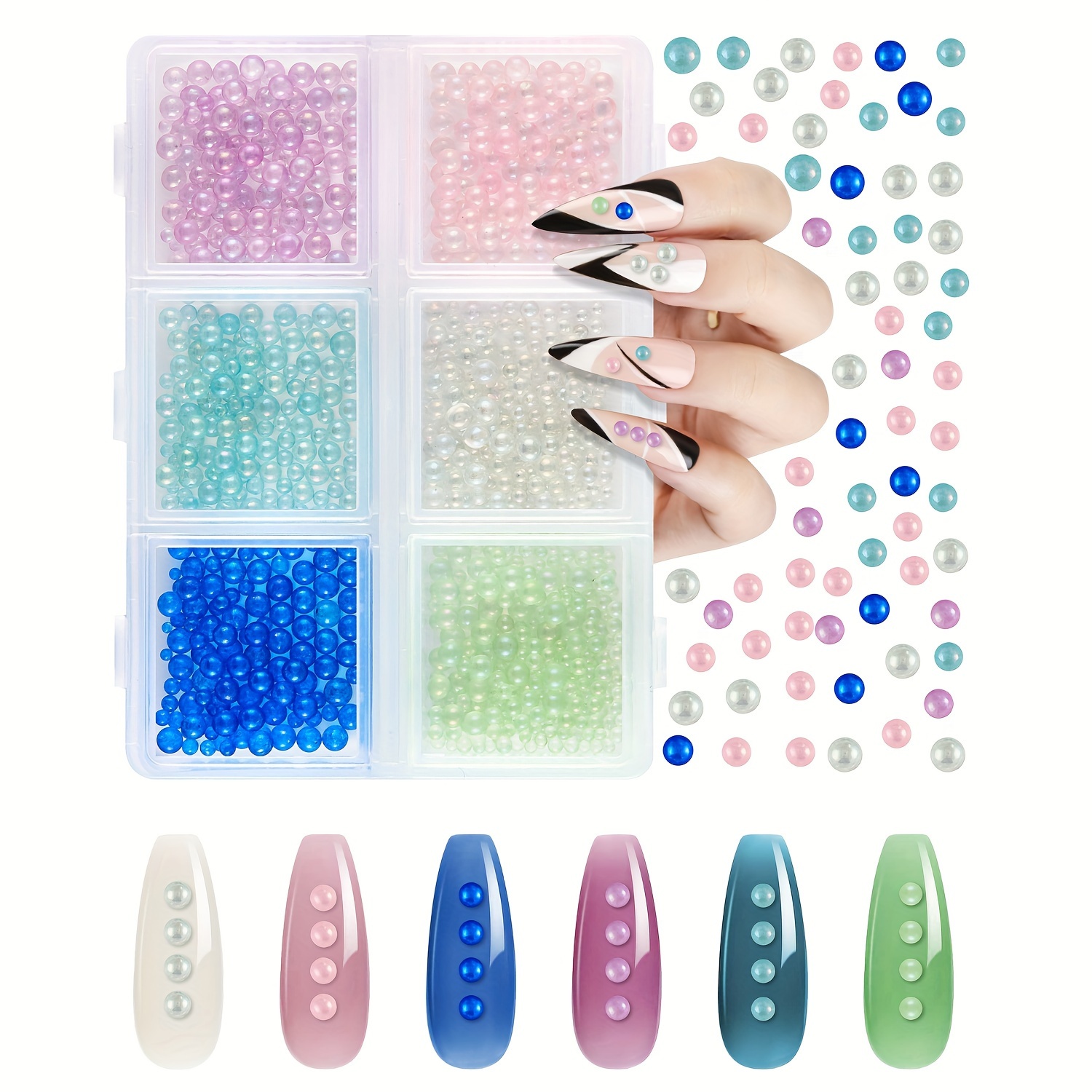 3d Mixed Color Flatback Crystal Beads Acrylic Nails Flatback