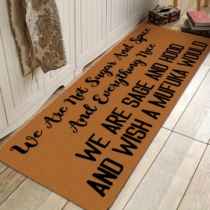 Doormat Welcome Letter Print Entrance Hallway Rectangle Printed Non-slip  Floor Rugs Front Door Mat Outdoor