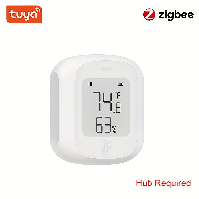 Wifi Temperature And Humidity Monitor Wireless Temperature And Humidity  Sensor With Tuya App Notification Reminder Zigbee Thermometer - Temu