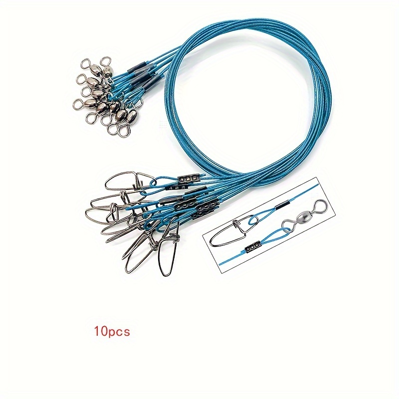 10pcs 15/20/25/30cm Stainless Steel Wire Leader Fishing Leash With
