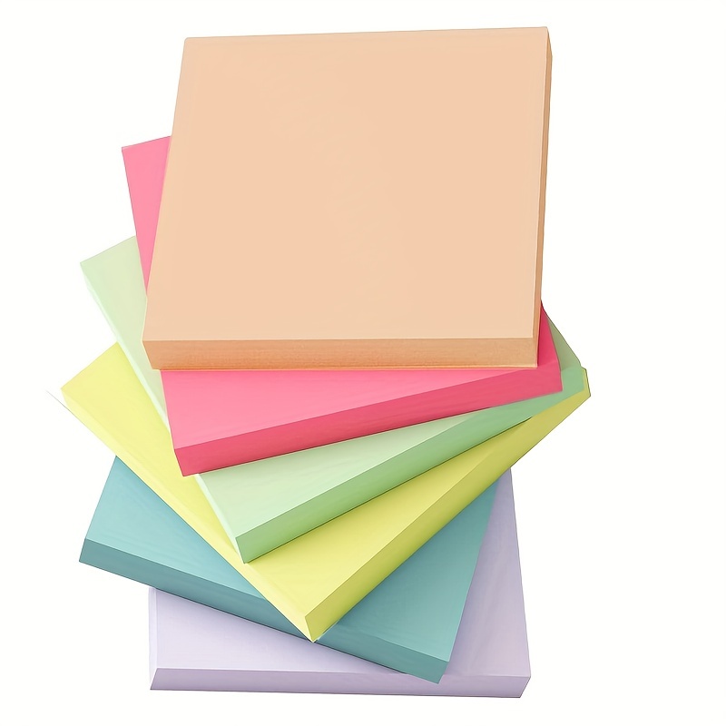 (24 Pads) Sticky Notes 3x3 in 100 Sheets/Pad, Self-Sticky Note Pads, 6 Bright Colors Super Sticky Pads - Easy to Post for School, Office Supplies
