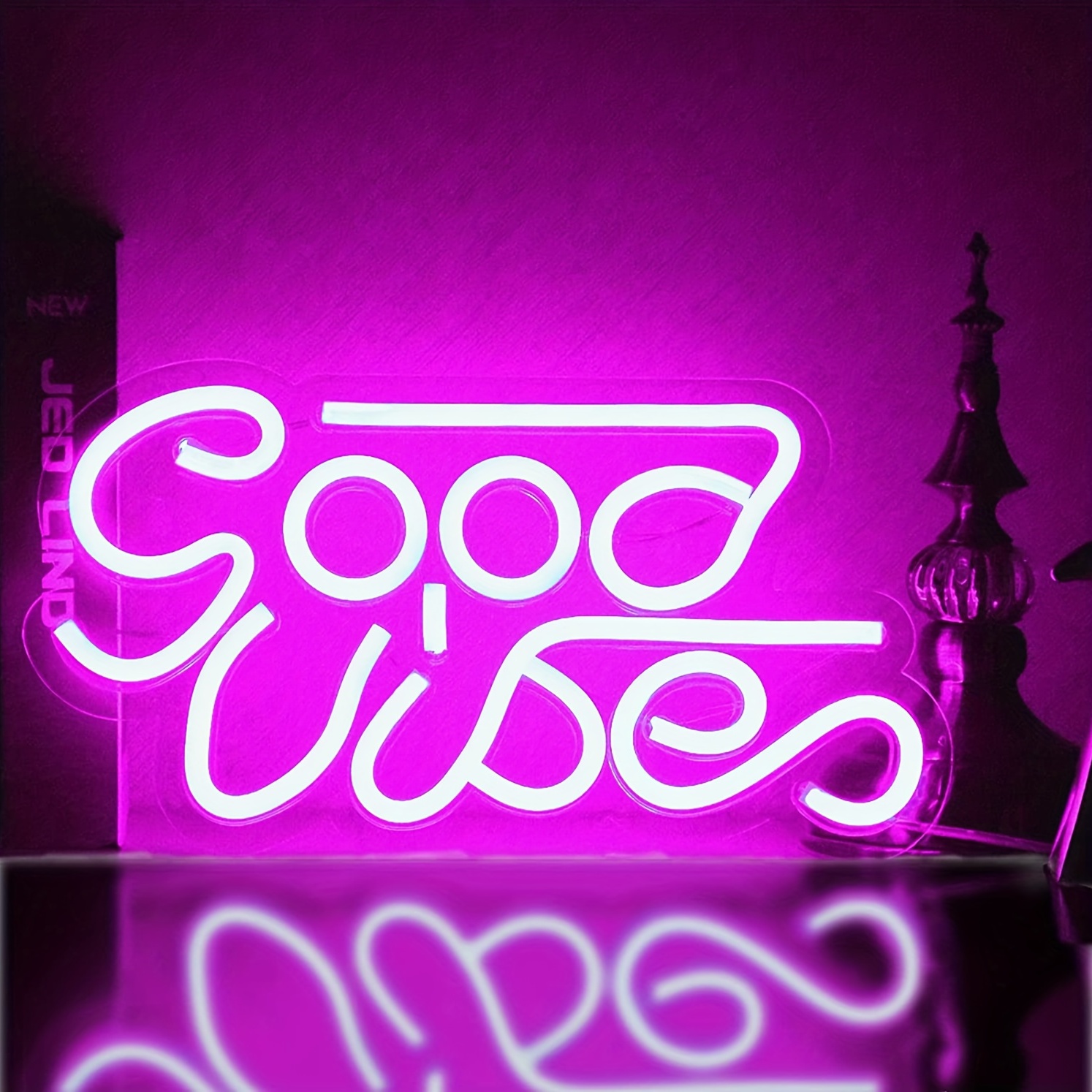 Purple Neon Sign Good Vibes Aesthetic Dimmable Light up 