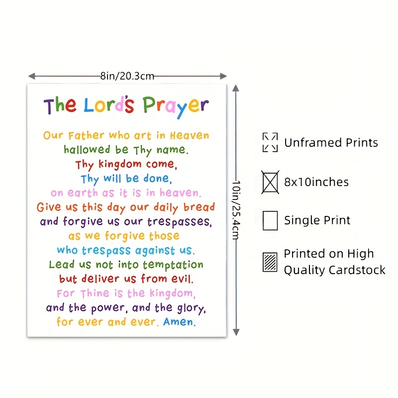 The Lord's Prayer, Christian Children Wall Art