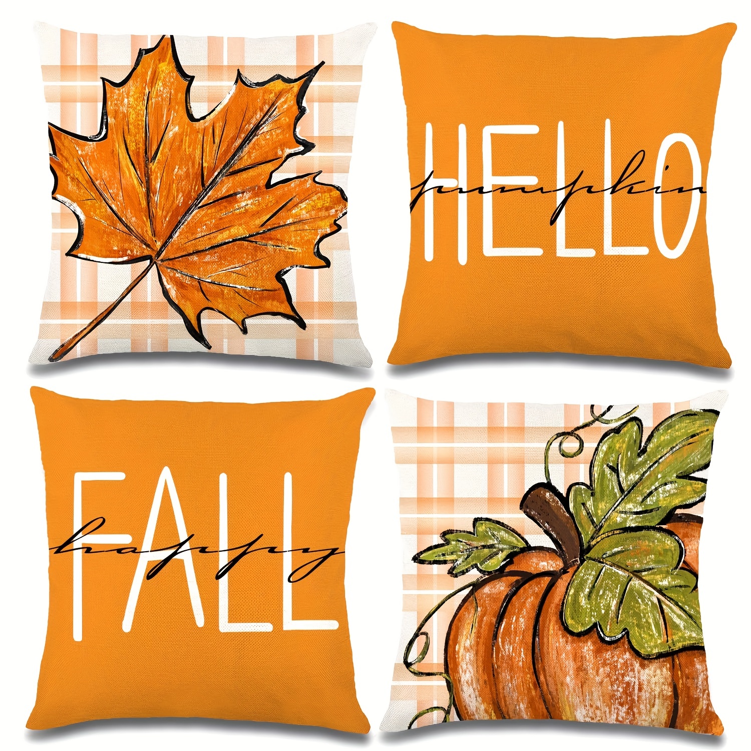Vellibring Fall Pillow Covers 18 x 18 Inch Blue Pumpkins Throw Pillow  Covers for Farmhouse Autumn Cushion Covers Thanksgiving Pillow Case for  Indoor